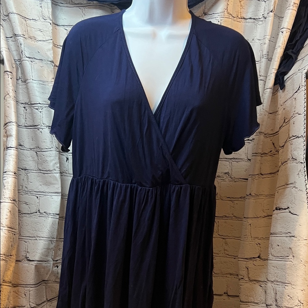 Navy Blue Babydoll Blouse
